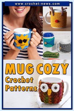 the mug cozy crochet pattern is featured in this article