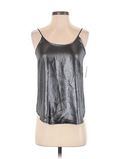 Bar III Sleeveless Blouse Size: 2X-Small Tops - new. 100% POLYESTER | Bar III Sleeveless Blouse: Silver Tops - Size 2X-Small Silver Tops, Small Tops, Sleeveless Blouse, Sleeveless Top, Women Handbags, Womens Tops, Bar, Handbags, For Women