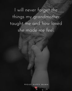 an older person holding the hand of a young child's hand, with a quote from