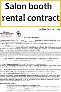 the salon booth rental agreement is shown in yellow and black text on a white background