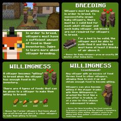 an info sheet with instructions on how to use the minecraft village in minecraft