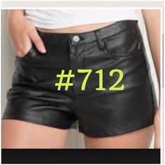 High-Rise Black Faux Leather Shorts With A Button And Zipper Closure In The Front, Functional Side And Back Pockets, Belt Loop And A Slight Stretch Around The Waist. * 60% Polyurethane, 40% Viscose * 11" Rise, 2" Inseam, 14" Waist * Size: Small / Medium (Fit Short Size:25-26) * Color: Black * Material: Faux Leather * Made In P.R.C * New Without Tag (No Flaw/ Never Worn) * #712 N Black Faux Leather Bottoms With Button Closure, Trendy Fall Shorts With Button Closure, Black Leather Bottoms With Button Closure, Trendy High Waist Faux Leather Shorts, Trendy High-waist Faux Leather Shorts, Casual High Waist Leather Shorts, Trendy Fitted Faux Leather Shorts, Trendy Leather Shorts For Fall, Trendy Leather Shorts For Spring