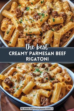 the best creamy parmesan beef rigatoni