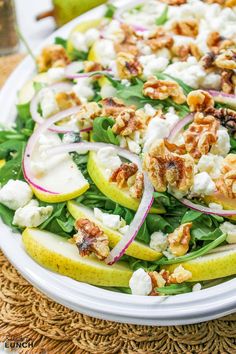 Easy Arugula Salad, Pear Walnut Salad, Salad With Pears, Roasted Pear Salad, Salads For Lunch, Recipes By Ingredients, Salad With Goat Cheese, Christmas Salad Recipes