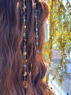 Hair Charms Crystals, Boho Hair Feathers Hippie, Celestial Hair Jewelry, Cheap Whimsical Hair Accessories For Gifts, Cheap Hippie Jewelry With Large Beads, Affordable Blue Hippie Jewelry, Hippie Accessories Hippie Shop, Cheap Artsy Festival Jewelry, Cheap Hair Beads