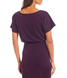 Kensie Textured Knit Boat Neck Tie Waist Short Sleeve Blouson Dress | Dillard's Casual Belted V-neck Dress With Tie Waist, Casual V-neck Belted Dress With Tie Waist, Fitted Belted Mini Dress With Tie Waist, Casual Fitted Belted Dress With Tie Waist, Casual Fitted V-neck Belted Dress, Fitted V-neck Belted Dress With Tie Waist, Fitted Viscose Midi Dress With Tie Waist, Fitted Viscose Dress With Tie Waist, Tie Waist Dress For Date Night