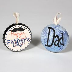 father's day ornament with the word happy father's day written on it