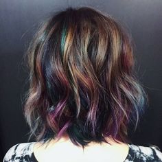 Trending "Oil Slick color"... by @hairbykotay using @pravana #oilslickhair #jeweltonehair #behindthechair Oil Slick Hair Color, 2016 Hair Trends, Oil Slick Hair, Slick Hair, Rock Your Hair, Underlights Hair, Color Tips, Rainbow Hair Color