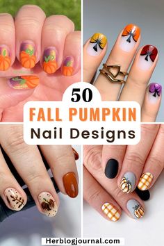 Pumpkin nail designs for fall and halloween Pumpkin And Leaves Nails, Matte Green Nails, Nails Pumpkin, Pumpkin Nail Designs, Pumpkin Nail, Pumpkin Nail Art, Fall Manicure, Pumpkin Nails, Fall And Halloween