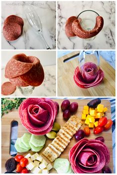 the process to make an unusual flower shaped sandwich