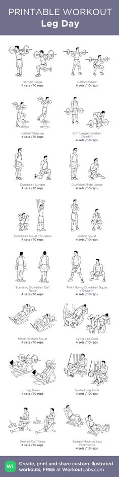 the printable workout guide for men and women, with instructions on how to do it