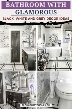 Black, White And Grey Bathroom Makeover Ideas Greyscale Bathroom, Grey Black And White Bathroom, Easy Bathroom Updates