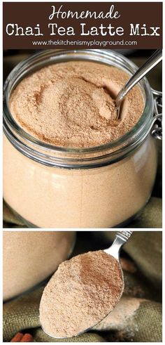 homemade chai tea latte mix in a jar