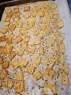 crackers on a baking sheet ready to go into the oven