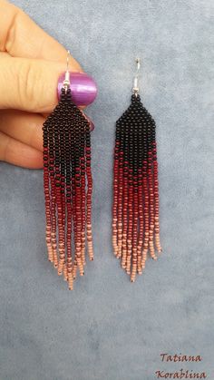 These handmade earrings are made of high-quality Czech beads and strong synthetic thread. They are elegant, fashionable, and highly versatile, suitable for everyday wear. Color: black,brown . 100% hand made with love! Measurements: Length-about 11.5cm (4.33 inch) Width -about 2 cm (0.79 inch) Materials: Sterling silver components Czech glass beads Nylon Thread Black Handwoven Dangle Earrings, Handwoven Black Beaded Dangle Earrings, Black Earrings With Handwoven Round Beads, Black Handwoven Earrings With Round Beads, Handwoven Black Earrings For Gifts, Handwoven Black Beaded Earrings, Black Handwoven Beaded Earrings, Elegant Handwoven Black Beaded Earrings, Elegant Black Handwoven Beaded Earrings