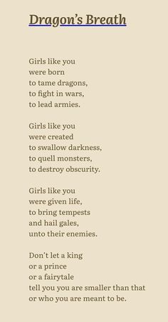 the dragon's breath poem