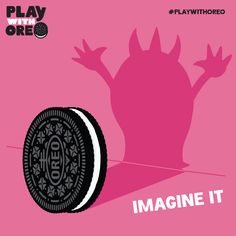 an oreo cookie with the word imagine it