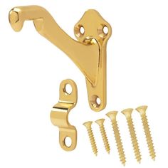 brass plated cabinet door latch with screws