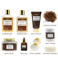 THE LUXURY EVERY MAN DESERVES - Treat him to a deluxe at- home spa treatment as Lovery packs its premium Spa Kit for Men with skin- nourishing Bath and Shower Essentials. Each Gift Basket contains everything he might need for a complete, relaxing, and rejuvenating spa experience. | RELAX WITH SANDALWOOD - Sandalwood Oil is known for its relaxing qualities and can also enhance mental alertness. Start the day off on the right foot or reset after a long workday with a restorative male spa session. Shower Essentials, Shower Puff, Home Spa Treatments, Sandalwood Essential Oil, Leather Cosmetic Bag, Sandalwood Oil, Bath Gift Set, Spa Set, Bath Gift