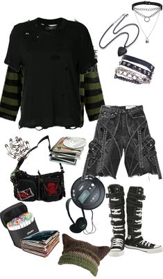 Created using shoplook Punk Style Outfits, Pop Punk Fashion, Silly Clothes, Dark Style, Estilo Punk, Punk Outfits, Swaggy Outfits, Alternative Outfits, Really Cute Outfits