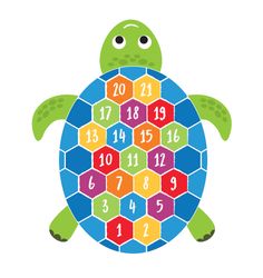 a colorful turtle with numbers on it's back