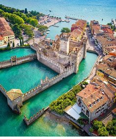 an aerial view of the city and its moats