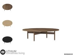 the table is made from wood and has three different color options to choose from for it