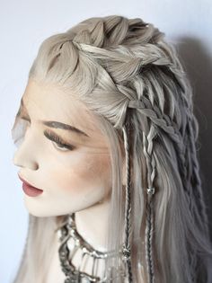 Lagertha Braids, Viking Wig, Lagertha Costume, Style Wig, Viking Hair, Fantasy Hair, Beautiful Wigs, Costume Cosplay