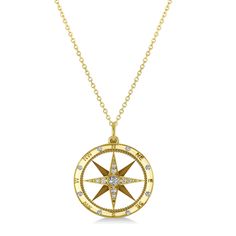 Style Number - AZ19180
This brilliant compass necklace is truly a stunning, standout piece. It's as breath taking as it is unique. The compass measures 20mm in diameter and the height including the bail is 25mm.16 round cut, prong set lab grown diamonds adorn this already beautiful compass for a total of 0.19 carats. These lab grown diamonds are conflict free and near colorless.Featured in 14k Yellow gold and available with your choice of a 16 or 18 inch matching gold chain. Travel Yellow Gold Jewelry With Compass Design, Timeless Medallion Jewelry With Compass Design, Luxury Compass Medallion Jewelry, Luxury Compass Design Medallion Jewelry, Compass Design Round Pendant Jewelry For Anniversary, Round Pendant Compass Design Jewelry For Anniversary, Round Pendant Jewelry With Compass Design For Anniversary, Timeless Round Compass Design Jewelry, Anniversary Medallion Jewelry With Compass Design