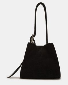 LISAA Shoulder Strap Bag Black | Women's Bucket Bags Shoulder Strap Bag, Bucket Bags, Strap Bag, Stylish Accessories, Bucket Bag, Adjustable Straps, Shoulder Strap, Buckle, The Top