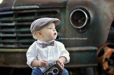 Rustic photography prop vintage style maroon baby hat and bow Scally Cap, Pink Pinstripe, Rustic Photography