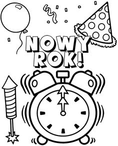 a black and white drawing of an alarm clock with the words now rok above it