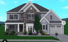 this is an artist's rendering of a two story house