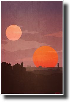 PRICES MAY VARY. Tatooine - NEW Star Wars Poster! 12" x 18" on High Quality heavy 80lb satin cover paper - durable and can stand up to all kinds of abuse and it won&apos;t pucker and wrinkle like others do. PosterEnvy EXCLUSIVE! That means you won&apos;t find it anywhere else in the world! Proudly Made in the U.S.A. 100% Satisfaction Guaranteed! Star Wars Mural, Star Wars Poster Art, Sunset Paintings, Star Wars Wall Art, Star Wars Painting, Star Wars Decor, Unique Poster, Cover Paper, Star Wars Poster