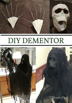 diy dementor halloween decorations and crafts for kids to make them look like they are