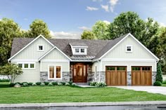 this is an artist's rendering of these craftsman - style home plans