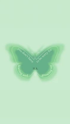 a green butterfly with words written on it