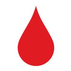 a red blood drop on a white background