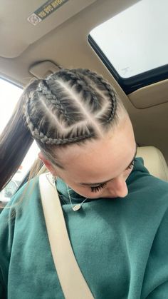 braids Fun Sport Hairstyles, Comp Cheer Hairstyles, Hairstyles For Games Sports, Braided Hair Band Hairstyles, Wrestling Hair Styles, Many Braids Hairstyle, 4 Braids Into Ponytail, Athletic Braided Hairstyles Sports, Sport Hairstyles Braids