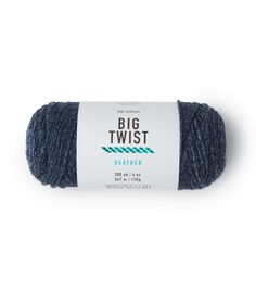 a ball of blue yarn with the words,'big twist weather'on it