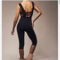 Brand: Fp Movement By Free People Style: She’s A Maniac Jumpsuit Color: Black/Brown Size: Xsmall Condition: Brand New Without Tags Chic Stretch Jumpsuits And Rompers For Workout, Black Athleisure Jumpsuits And Rompers With Built-in Bra, Black Stretch Overall Bottoms, Black Stretch Overalls, Chic Black Workout Jumpsuits And Rompers, Chic Black Jumpsuits And Rompers For Workout, Chic Black Overall Bodysuit, Athletic Onesie, Gold Jumpsuit