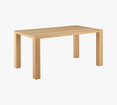 a wooden table on a white background with no one around it or the table top