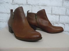 $139 Lucky Brand Toffee Brown Leather Low Heel Basel Bootie 6.5 NEW L515 Basel, Toffee, Low Heels, Bootie, Lucky Brand, Brown Leather, The Top, Leather Upper, Heels