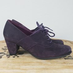 Arche Purple Suede Lace-Up Heel Shooties Booties In Great Condition Light Signs Of Wear Beautiful Rich Purple Upper Suede Wrapped Heel Heel:2 1/2" Shoesleftnright Inv:123y2gap 379 Offers Welcome Rich Purple, Wrap Heels, Purple Suede, Suede Lace, Lace Up Heels, Color Purple, Shoes Women Heels, Shoes Heels, Lace Up