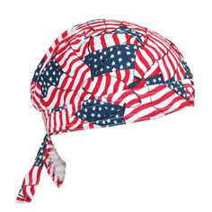 Display your patriotic spirit in this American flag biker cap. Easily wear under your favorite helmet, hat or alone. The skull cap features sweatband to help absorb moisture and eight inch ties for a secure fit. Biker cap is a perfect way to express your love for America on Fourth of July, Memorial Day or every day. Men and women of all ages can wear this versatile cap with one size fitting up to 23 inches. Do Rag, Beige Hat, Helmet Hat, Hat Hooks, Western Hats, The Skull, Newsboy Cap, Scarf Hat, Skull Cap