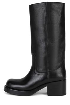 Mid-calf heeled boot Fits true to size Measurements taken from a size 7 2.5" Heel, 0.75"Platform Leather Upper, Leather / Fabric Lining, Synthetic Sole Fall Leather Boots, Thick Heels Pumps, Fall Shoe, Boot Fits, Fall Leather, 2024 Wishlist, Shoe Wishlist, Funky Shoes, Cork Sandals