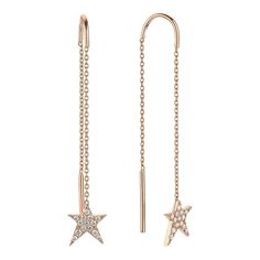 This is part of Chairish’s Fine Jewelry assortment.  Swing from the stars with our 14K gold and diamond Swinging Threader Earrings from OWN Your Story. Elegant Rose Gold Star Earrings, Earrings Rose Gold, Threader Earrings, Diamond Gold, Accessories Jewelry Earrings, Rose Gold Earrings, Your Story, Gold Diamond, Dangle Drop Earrings