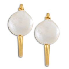 The Metropolitan Museum's lovely Coin Pearl Earrings are based on a pair of beautiful gold earrings from Episkopi (a city on the southern coast of Cyprus) in The British Museum. These original earrings are set with a glass seal showing a helmeted head. Lavish jewelry became more common during the imperial period (after 27 B.C.). Goldsmiths combined Etruscan and Hellenistic styles and techniques wi Yellow Gold Pearl Drop Earrings In Mother Of Pearl, Yellow Gold Pearl Drop Earrings With Mother Of Pearl, Classic Gold Mother Of Pearl Earrings, Classic Mother Of Pearl Gold Earrings, Single Gold Earring With Mother Of Pearl, Gold Pearl Drop Earrings In Mother Of Pearl, Gold Pearl Earrings With Mother Of Pearl Charm, Gold Mother Of Pearl Earrings With Pearl Charm, Beautiful Gold Earrings