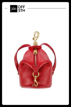 This Classic Keychain Is Designed Like A Mini Backpack With Goldtone Accents And Is Crafted From Supple Leather. Lobster Clasp With Zip Closure Goldtone Hardware Lining: Textile Leather Imported Size Straps, 4" Drop 4"w X 5"h X 2"d. Center Core - Small Leather Goods > Saks Off 5th. Rebecca Minkoff. Color: Red Kiss. Leather Bag Charm With Interior Key Chain For Travel, 2025 Trends, Small Keychain, Tiny Purse, Backpack Keychain, Rebecca Minkoff Handbags, Backpack Keychains, Unique Purses, Gift List