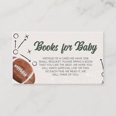 a book for baby ticket with a football on it